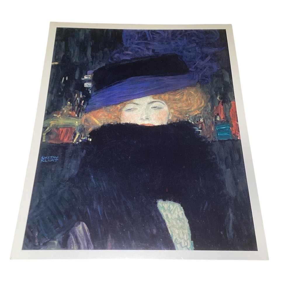 Gustav Klimt Lady with a Hat and Feather Boa Taschen Art Print 10x13 c. 1910